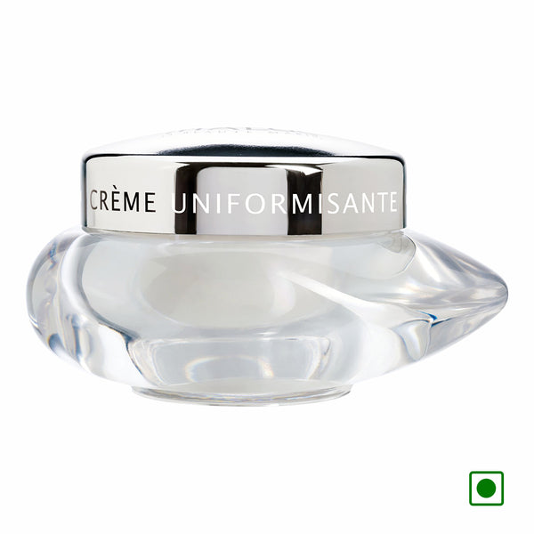 Thalgo brightening cream jar with clear glass container and silver screw lid