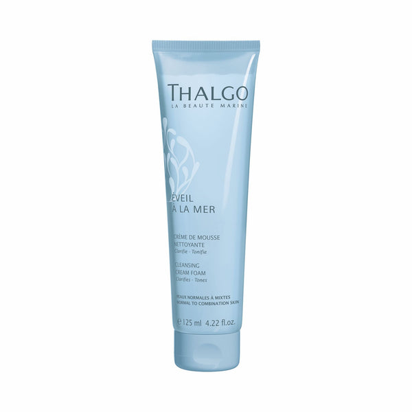 Thalgo cleansing cream foam tube, light blue squeeze bottle, 125ml size