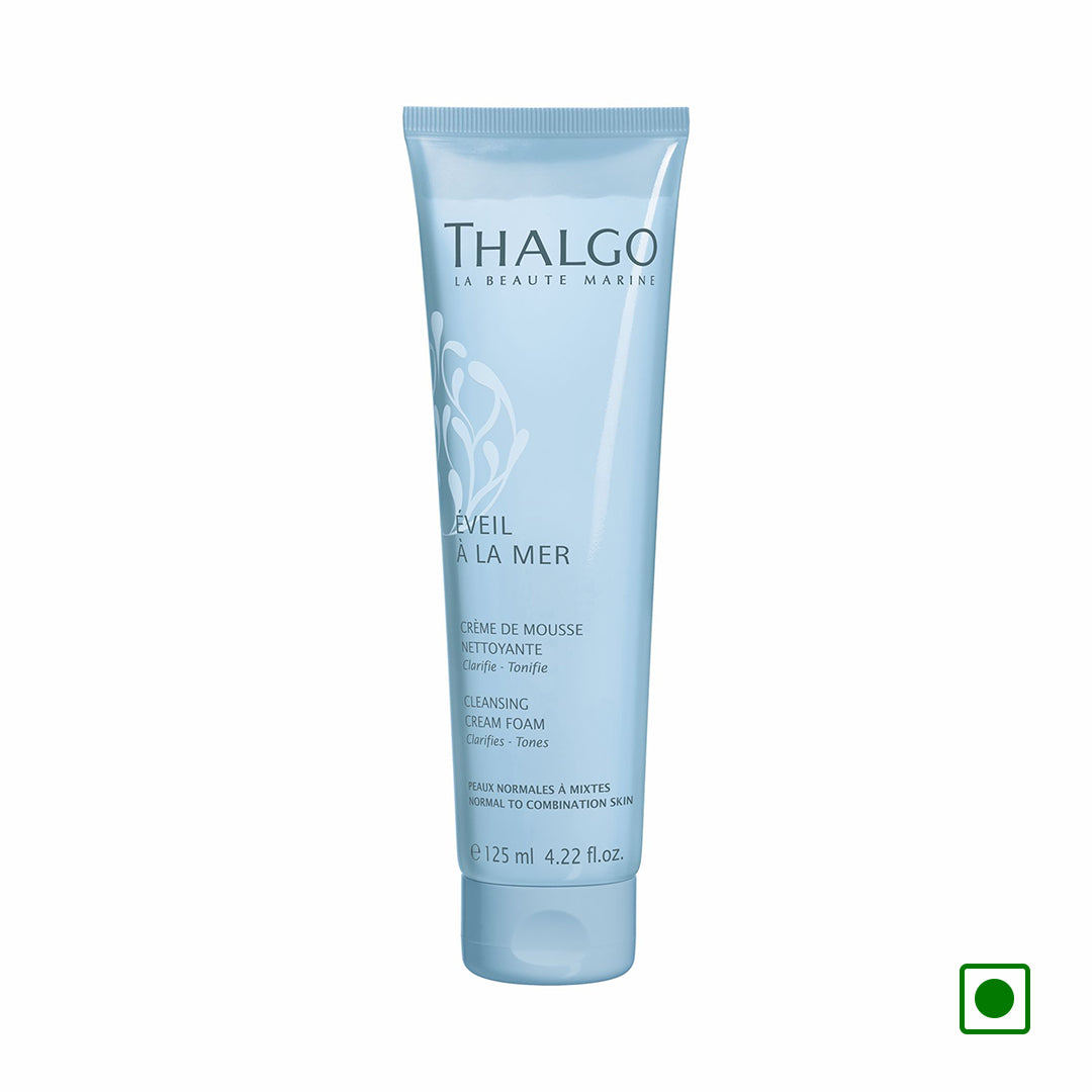 Thalgo cleansing foam cream in blue squeeze tube, 125 ml