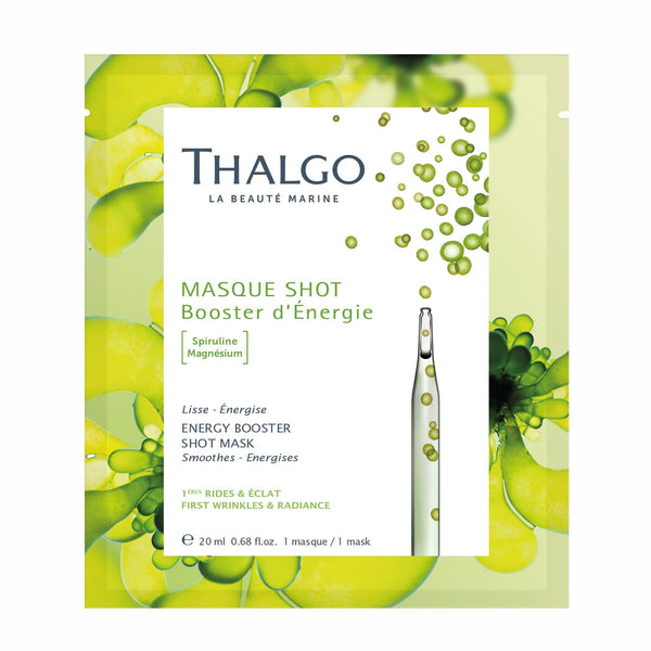 Thalgo sheet mask pouch, green Masque Shot Booster d'Energie, single mask