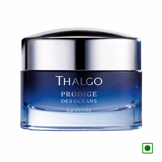 Thalgo blue cream jar with silver lid, 50 g