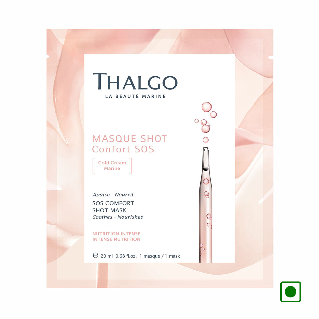 Thalgo SOS Comfort Shot mask pouch, 20 ml, cream mask packaging