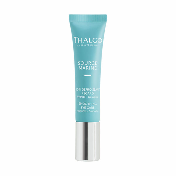 Teal smoothing eye care tube with silver base, THALGO label