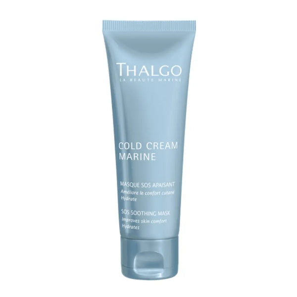 Thalgo Cold Cream Marine SOS soothing mask tube, light blue, front label visible