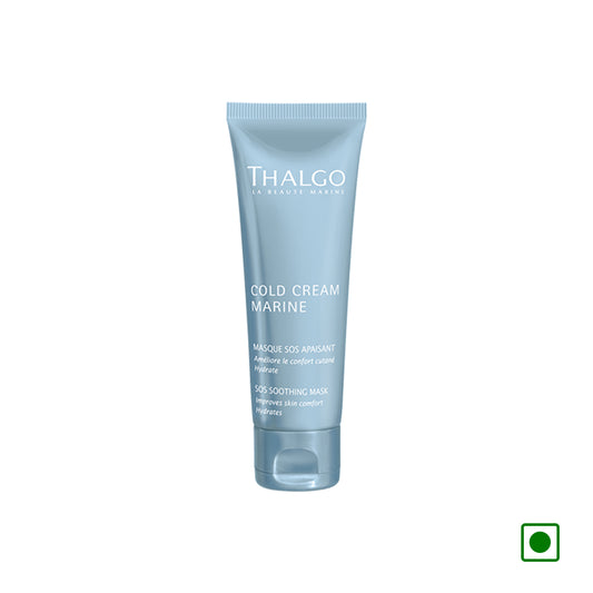 Thalgo SOS Soothing Mask tube, blue cooling cream, flip-top cap
