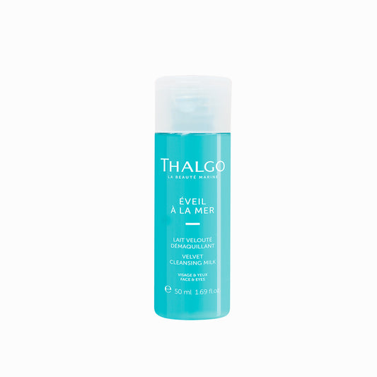 Thalgo Velvet Cleansing Milk 50ml bottle with white cap and teal label