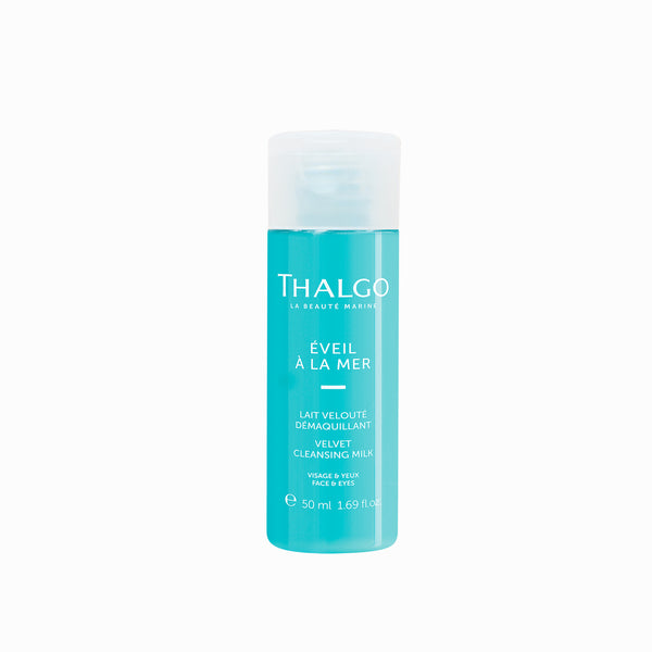 Thalgo Velvet Cleansing Milk 50ml bottle with white cap and teal label