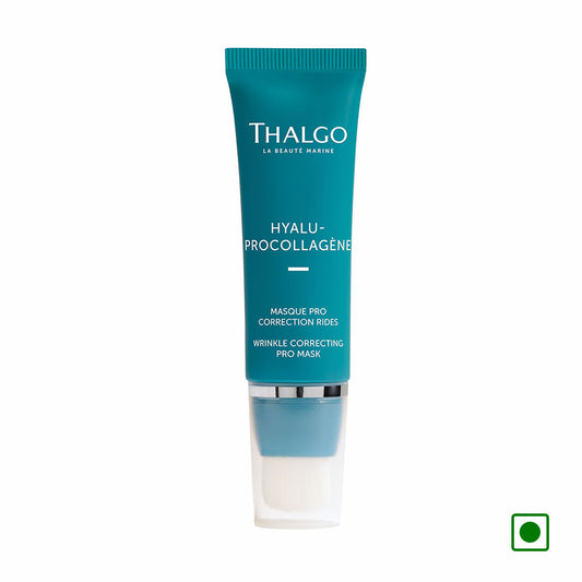 Thalgo wrinkle-correcting pro mask tube, teal blue squeeze-style with cap